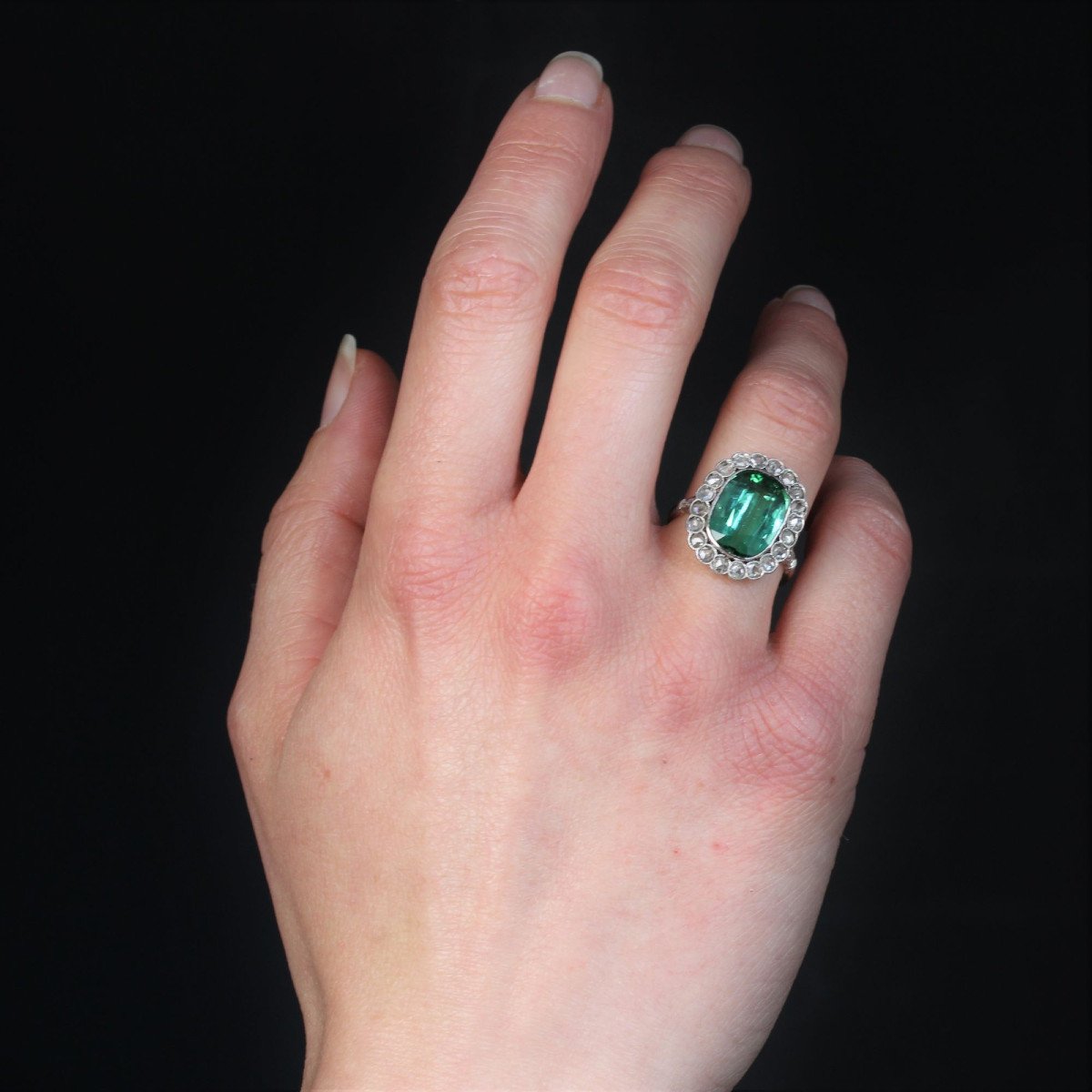 Bague Marguerite Tourmaline Et Diamants-photo-3