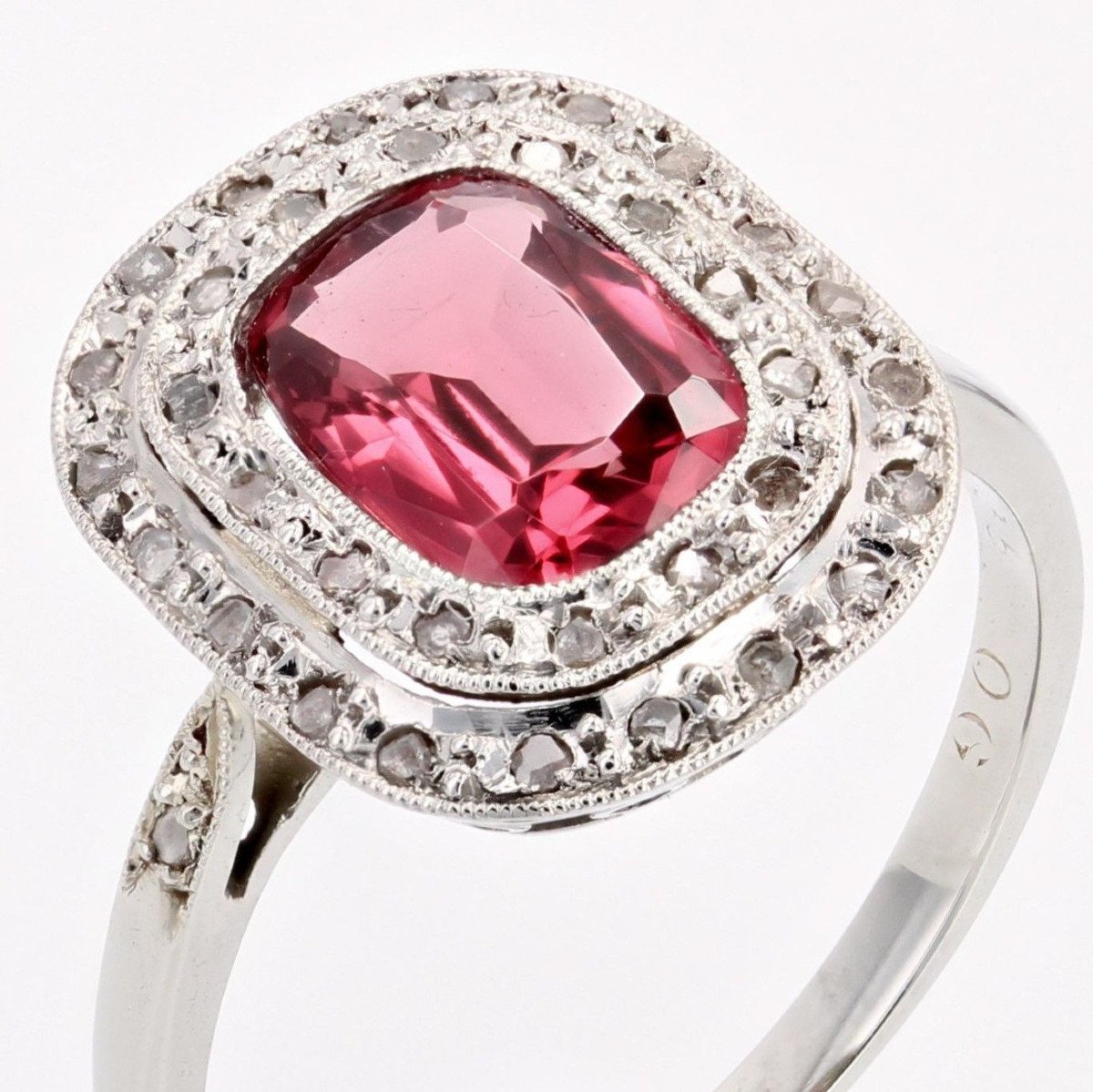 Antique Red Spinel And Diamonds Ring-photo-3