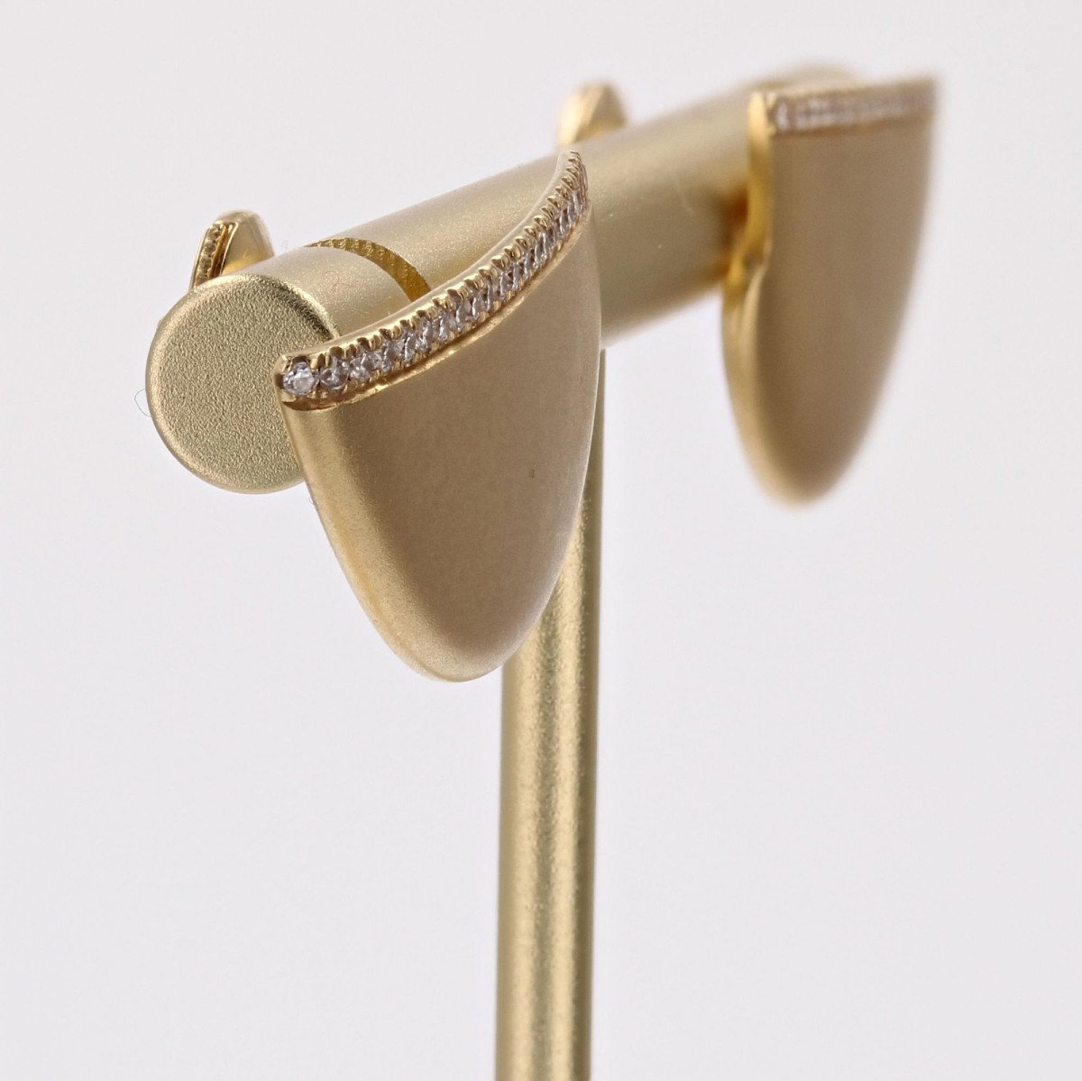 Ofée Brushed Gold And Diamonds Earrings-photo-2