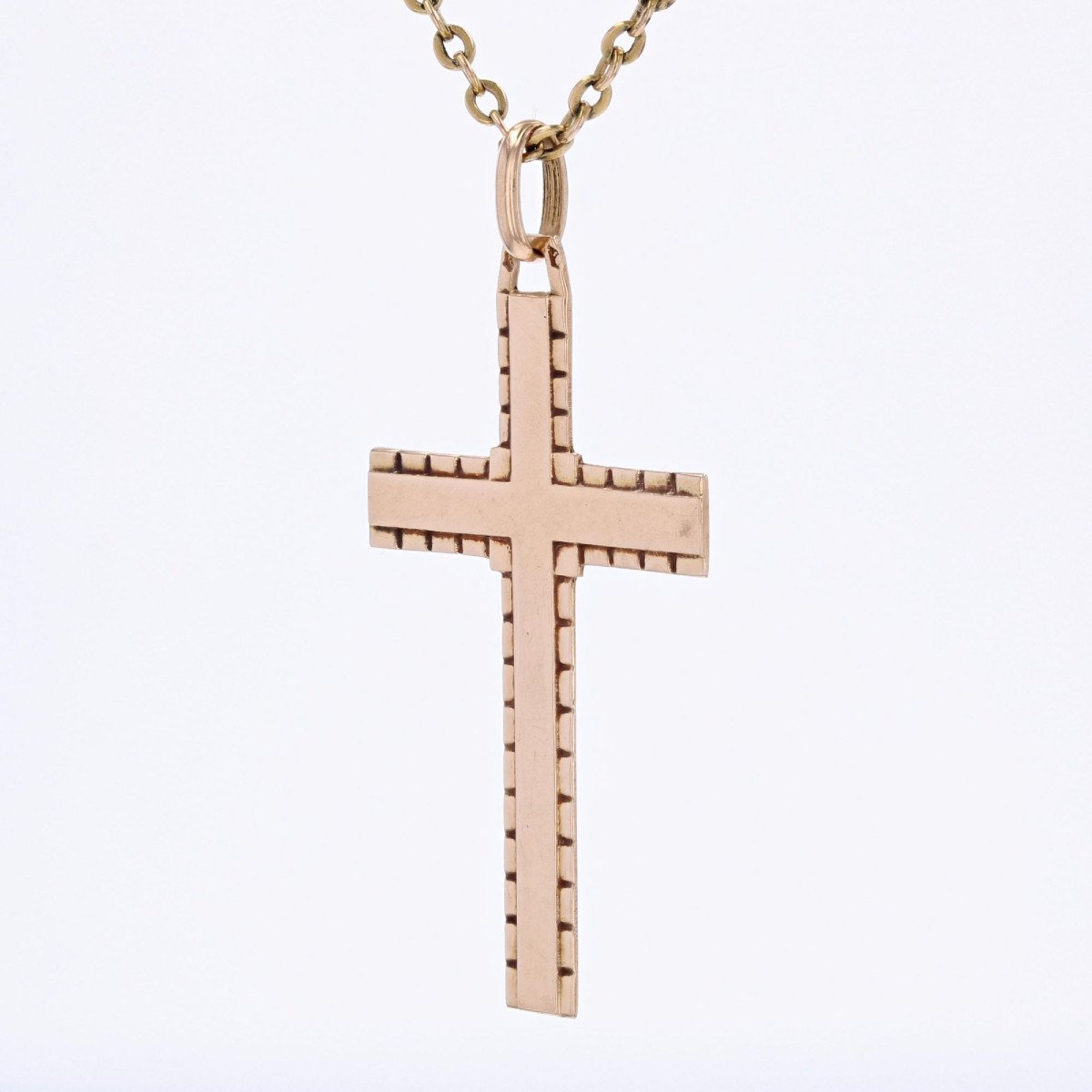 Rose Gold Flat Cross-photo-4