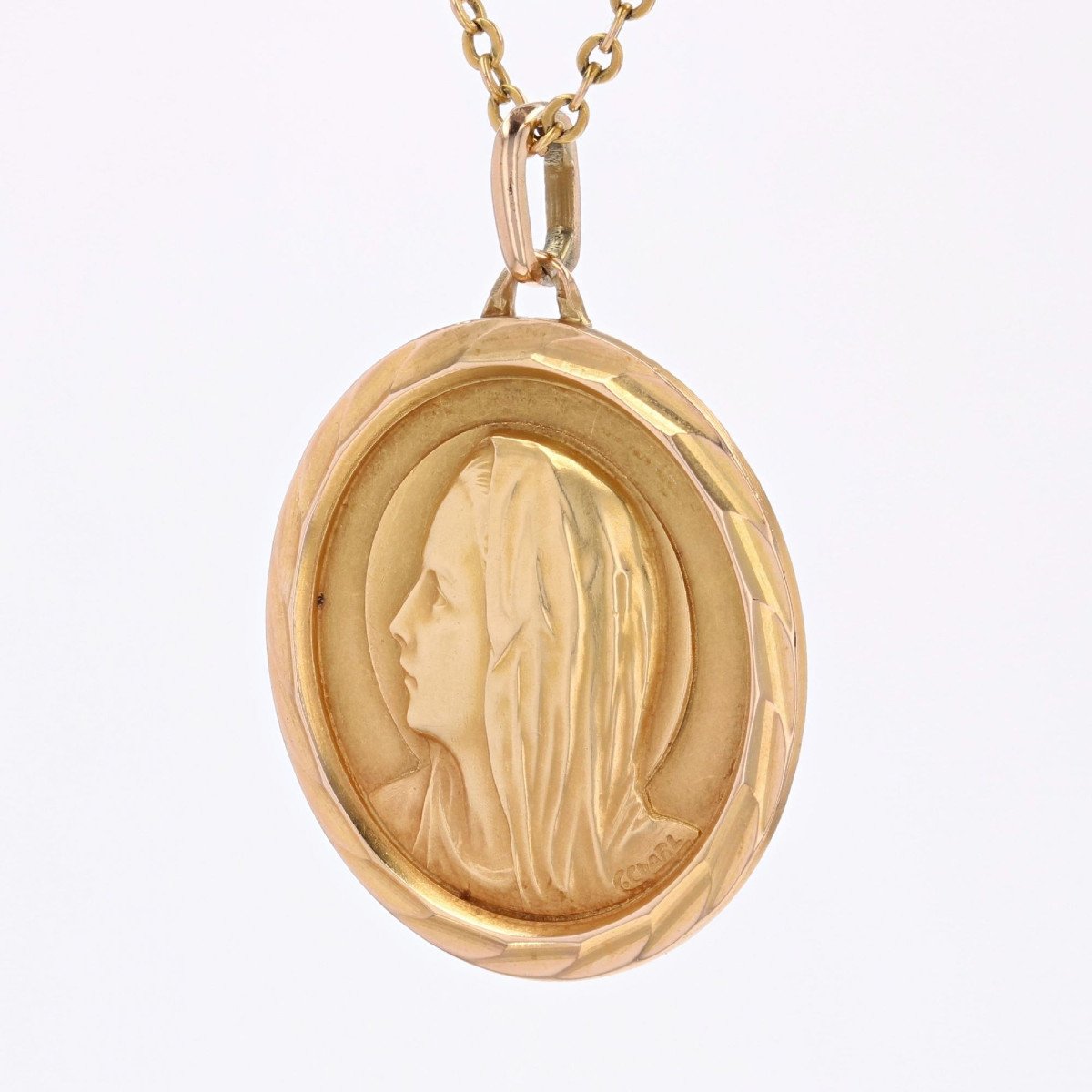 Médaille Or Jaune Vierge Marie Auréolée-photo-4
