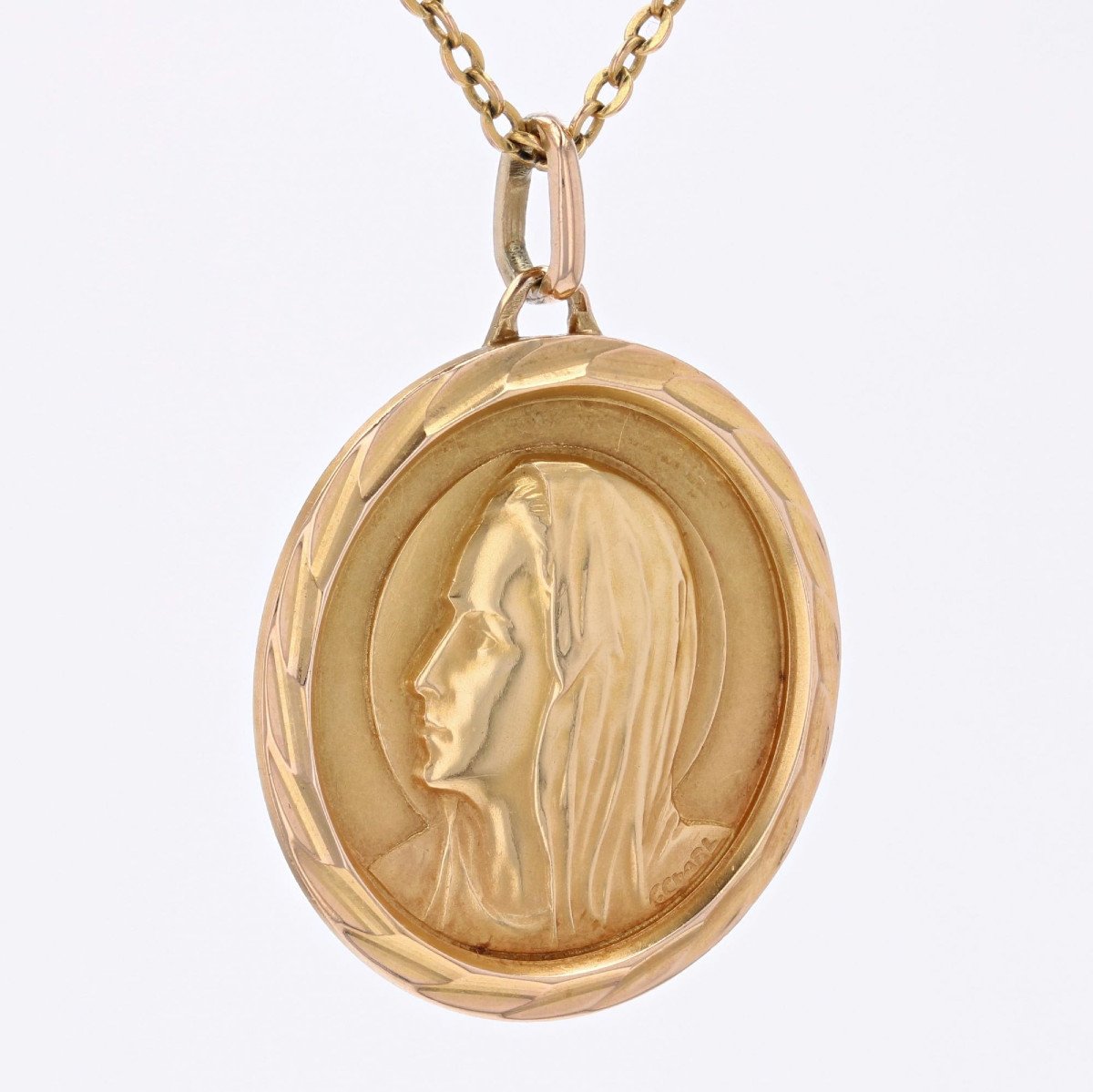 Médaille Or Jaune Vierge Marie Auréolée-photo-1