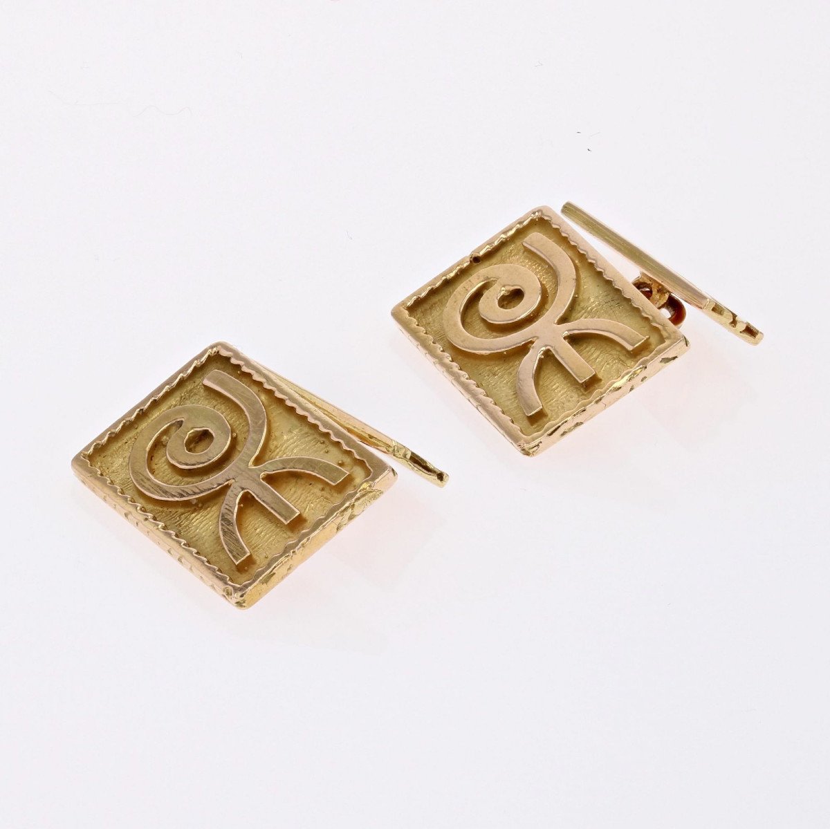 Boutons De Manchette Vintage Or-photo-2