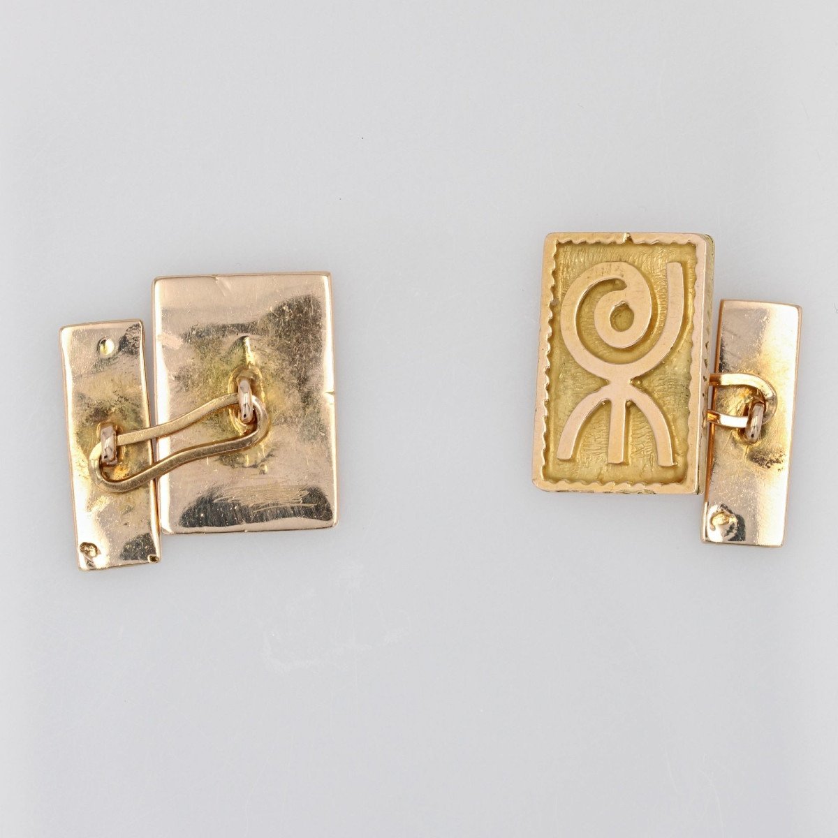 Boutons De Manchette Vintage Or-photo-4