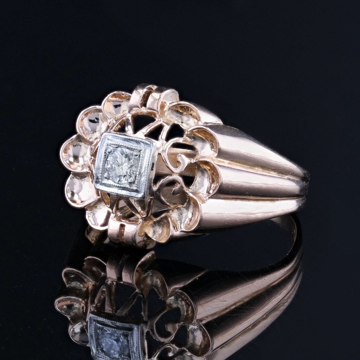 Vintage Openwork Diamond Ring-photo-1