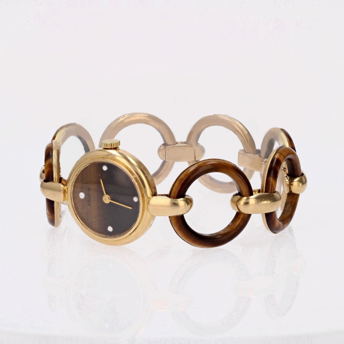 Lady's Watch In Gold And Tiger's Eye-photo-4
