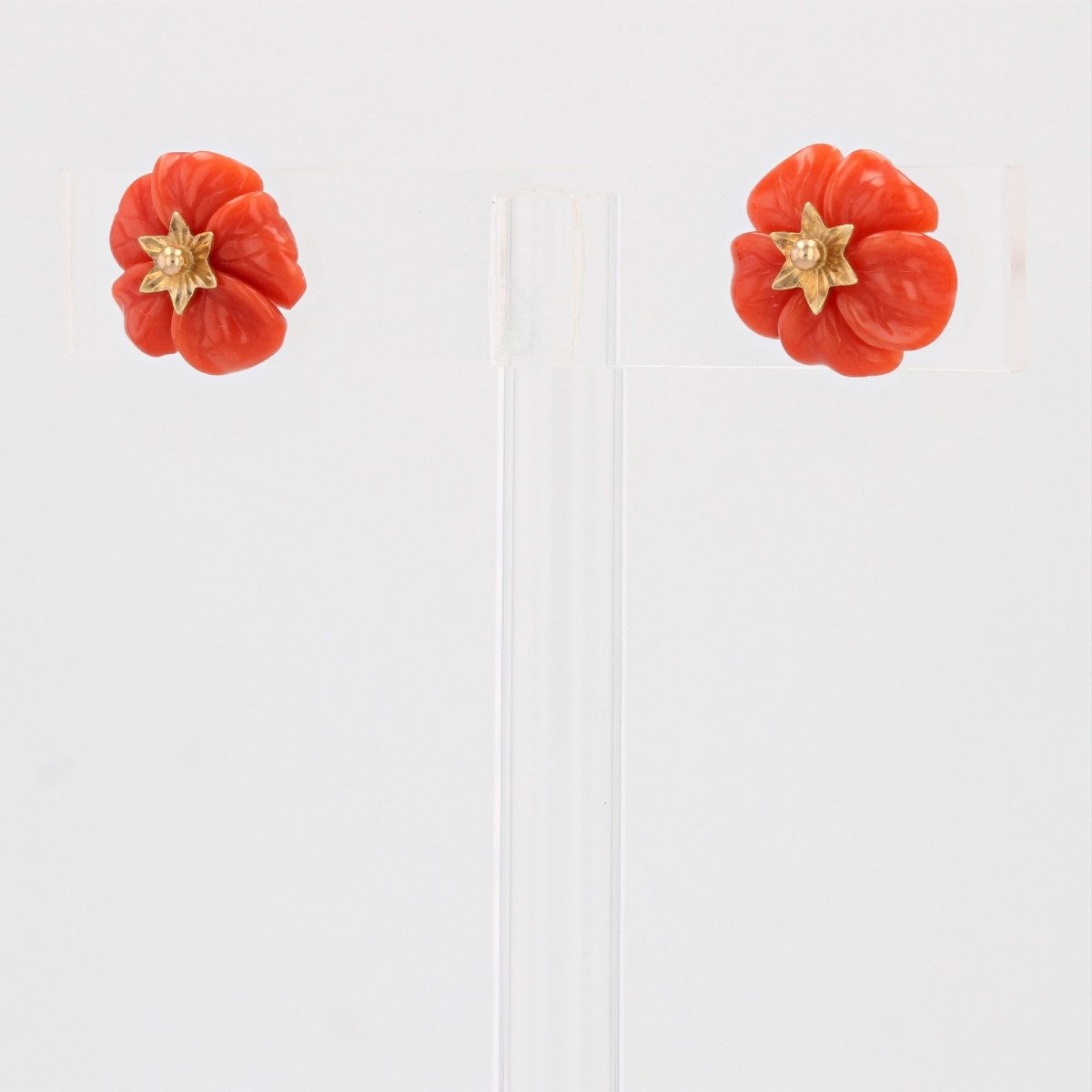 Coral And Gold Earrings-photo-3