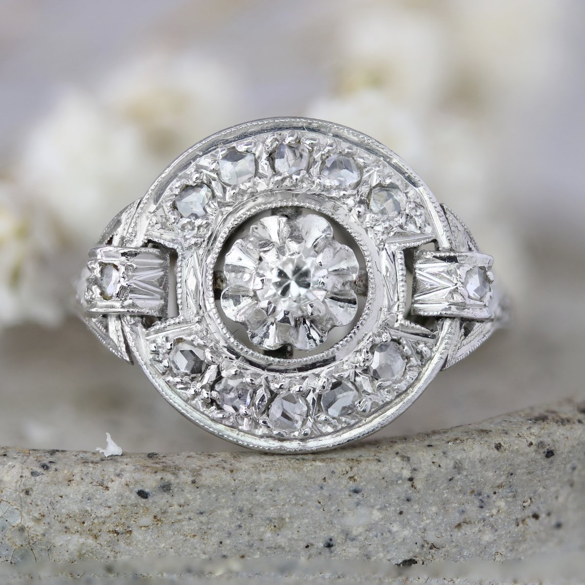 Old Art Deco Diamond Ring-photo-3