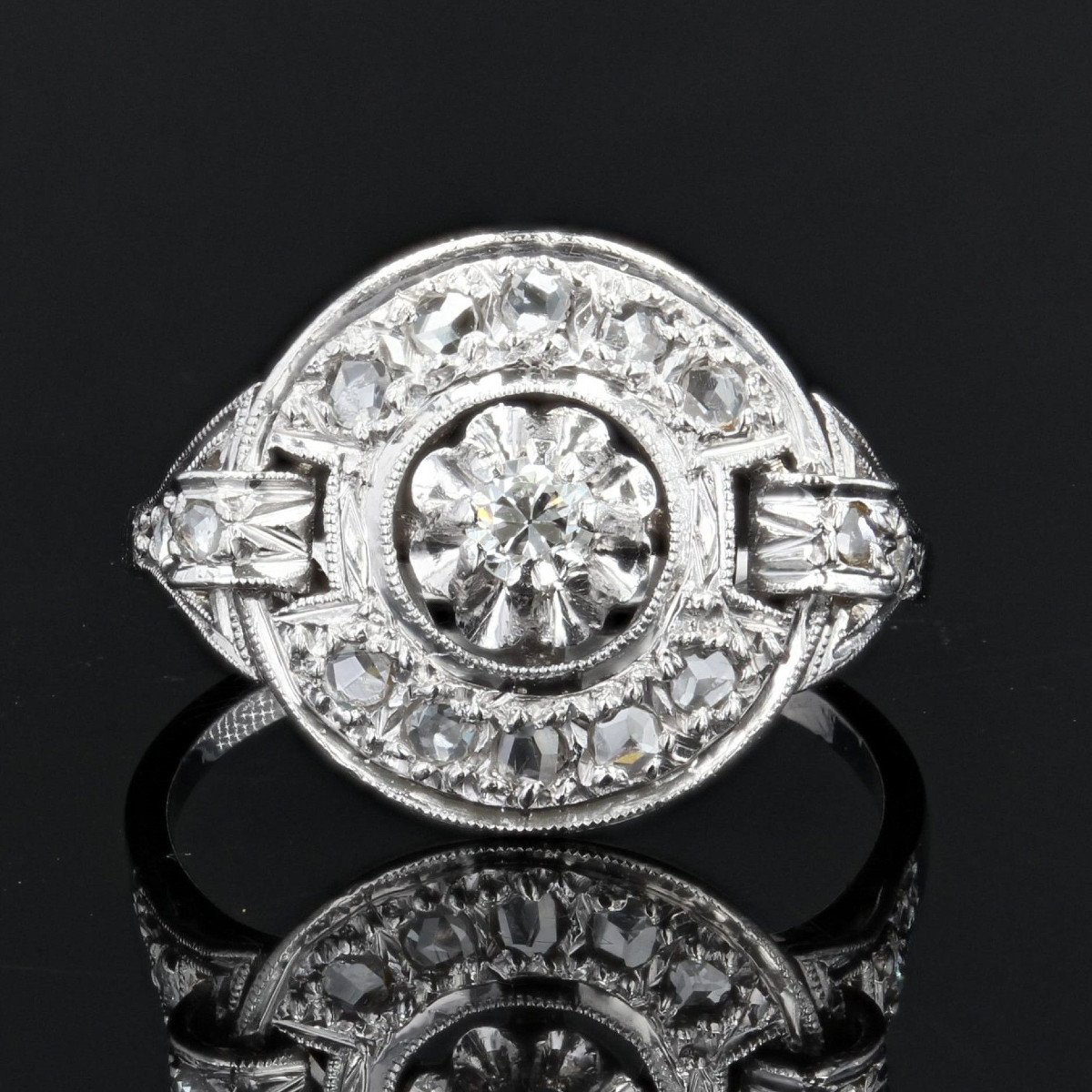 Old Art Deco Diamond Ring-photo-4