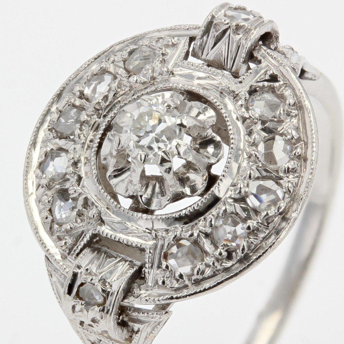 Old Art Deco Diamond Ring-photo-4