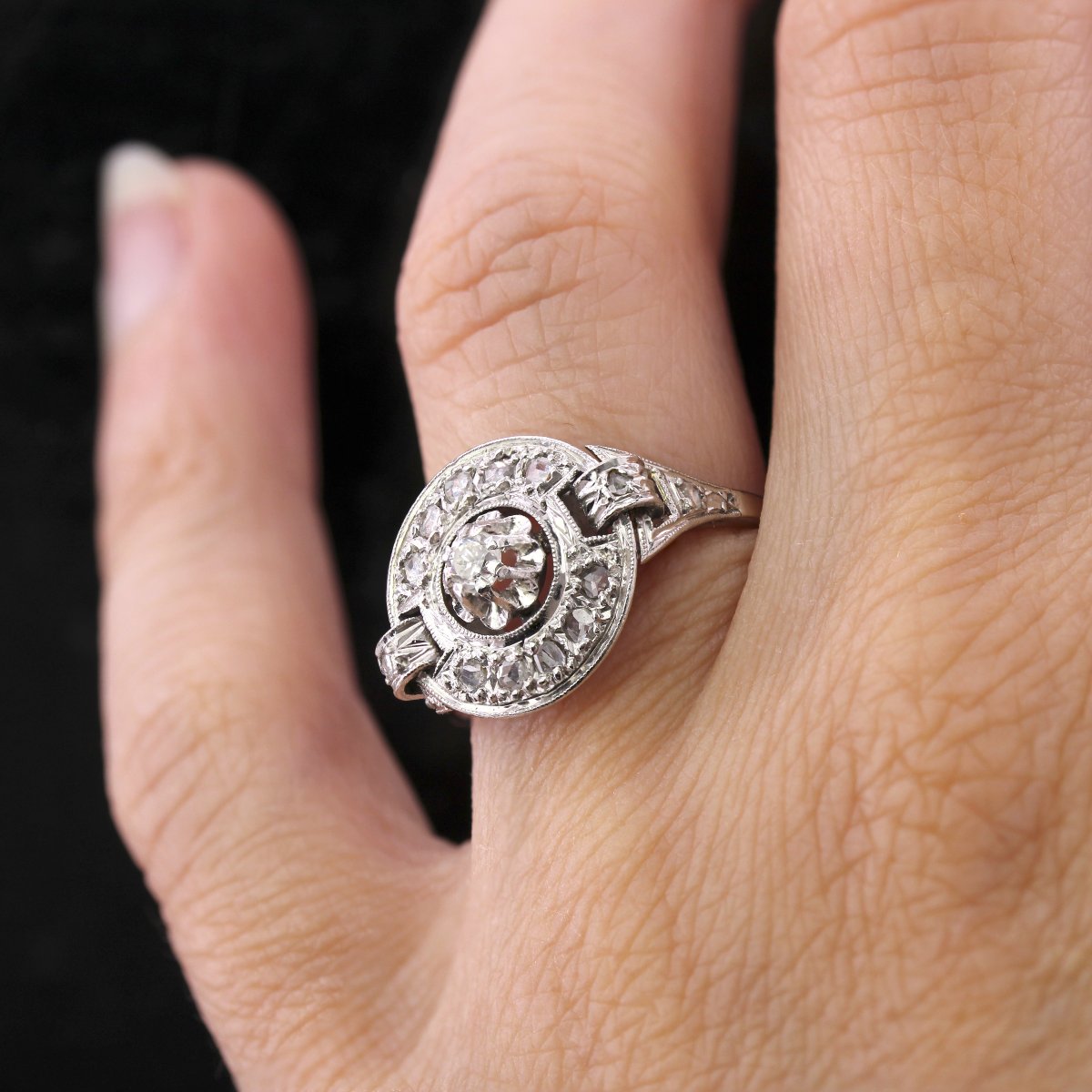Old Art Deco Diamond Ring-photo-5