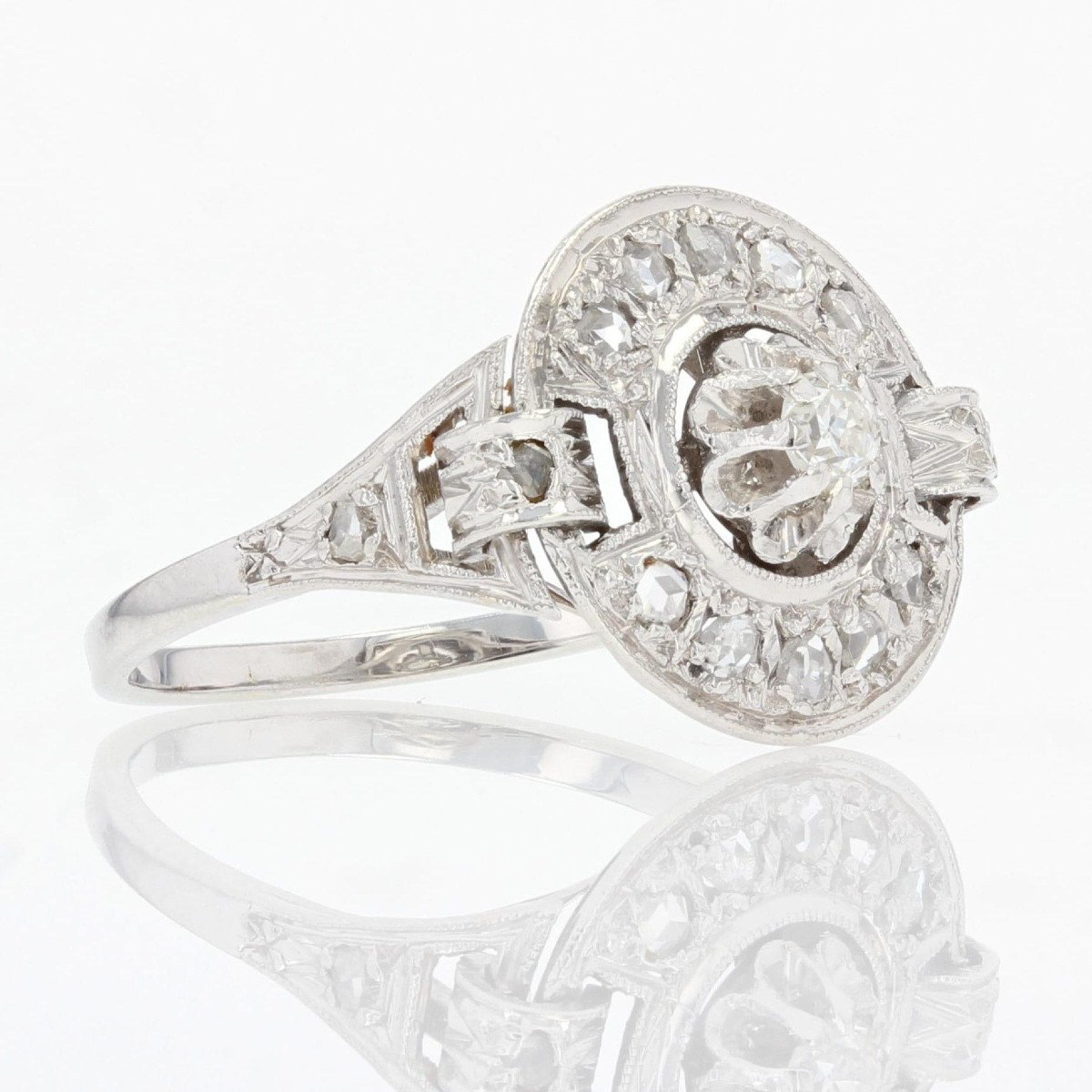 Old Art Deco Diamond Ring-photo-7