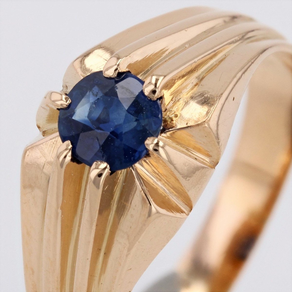 Bague Jonc Ancien Saphir-photo-6