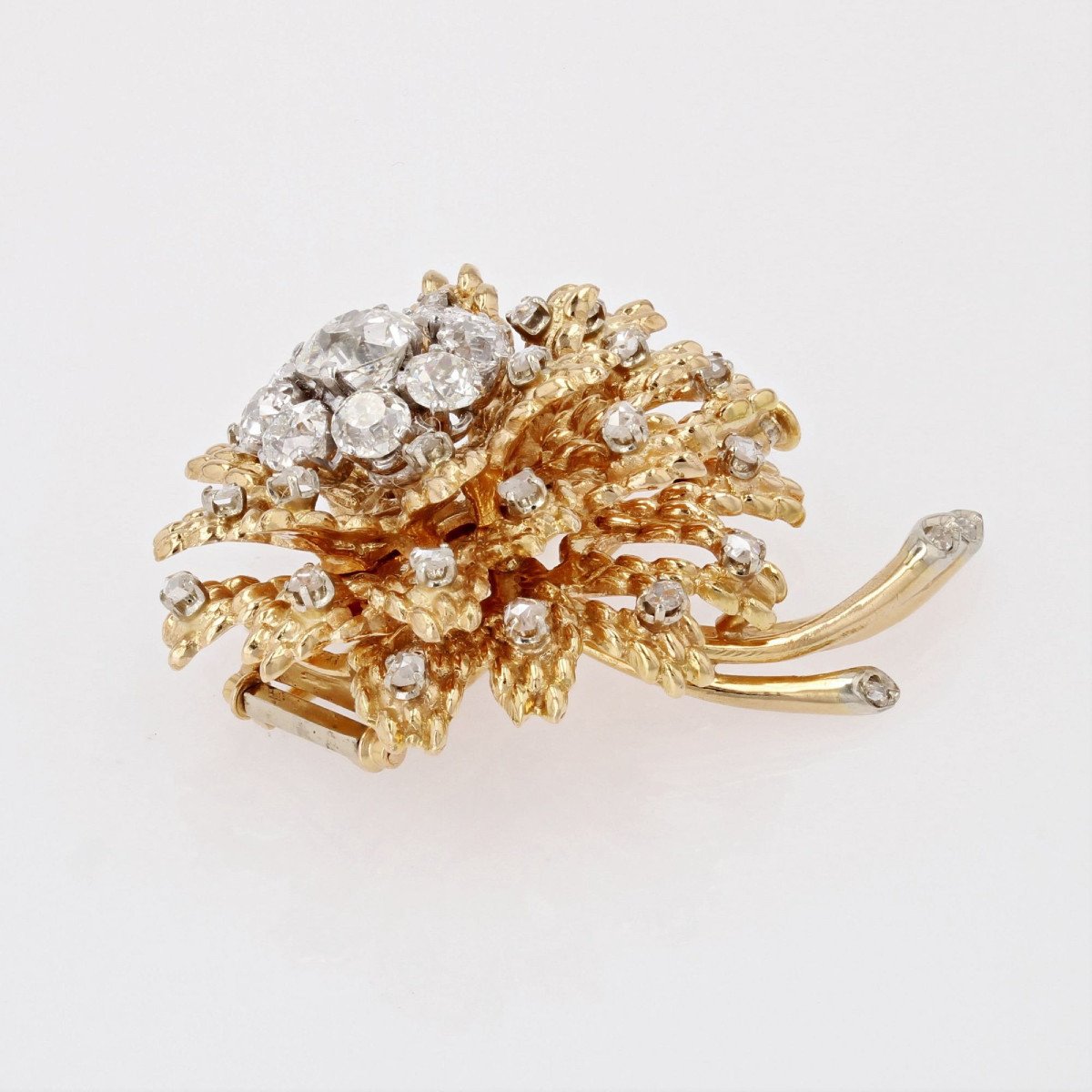 Vintage Diamonds Flower Brooch-photo-4