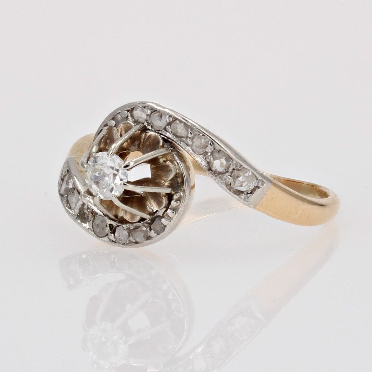 Bague Ancienne Tourbillon Diamants-photo-4