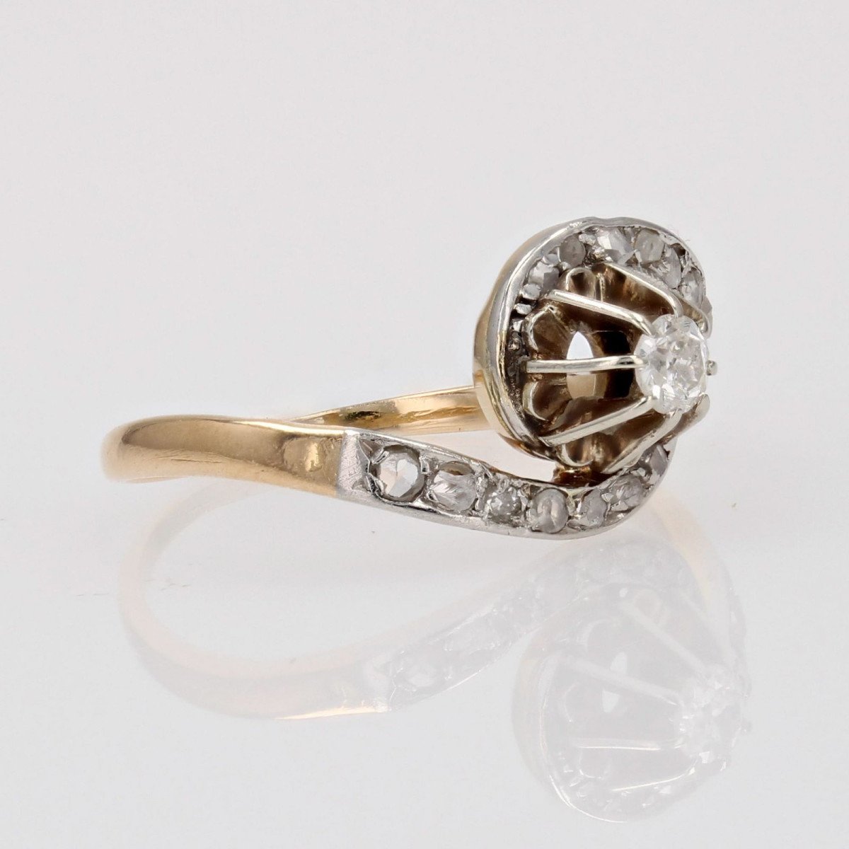 Bague Ancienne Tourbillon Diamants-photo-2