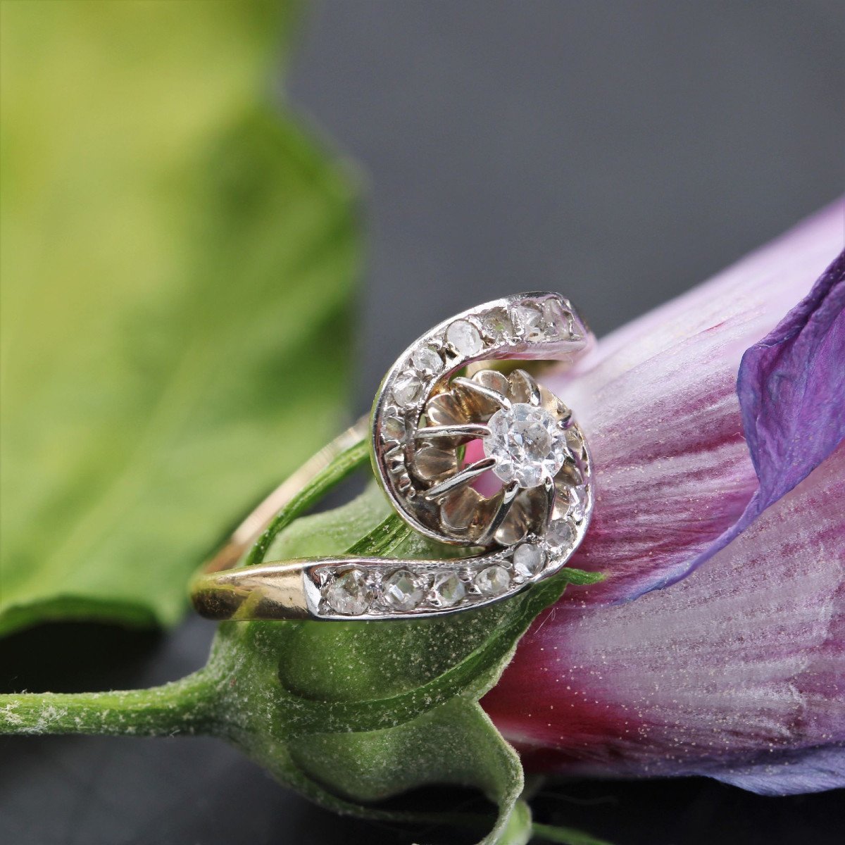 Bague Ancienne Tourbillon Diamants-photo-4