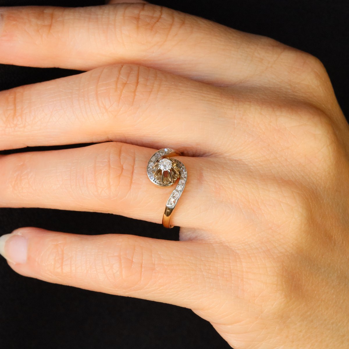 Bague Ancienne Tourbillon Diamants-photo-6
