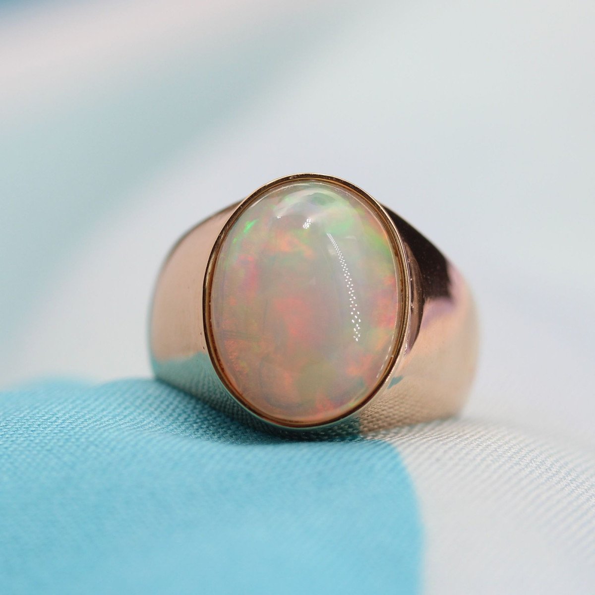Bague Ancienne Opale Et Or-photo-3