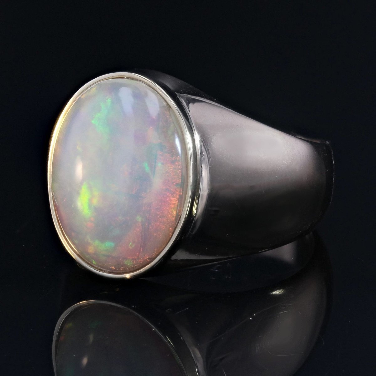 Bague Ancienne Opale Et Or-photo-2
