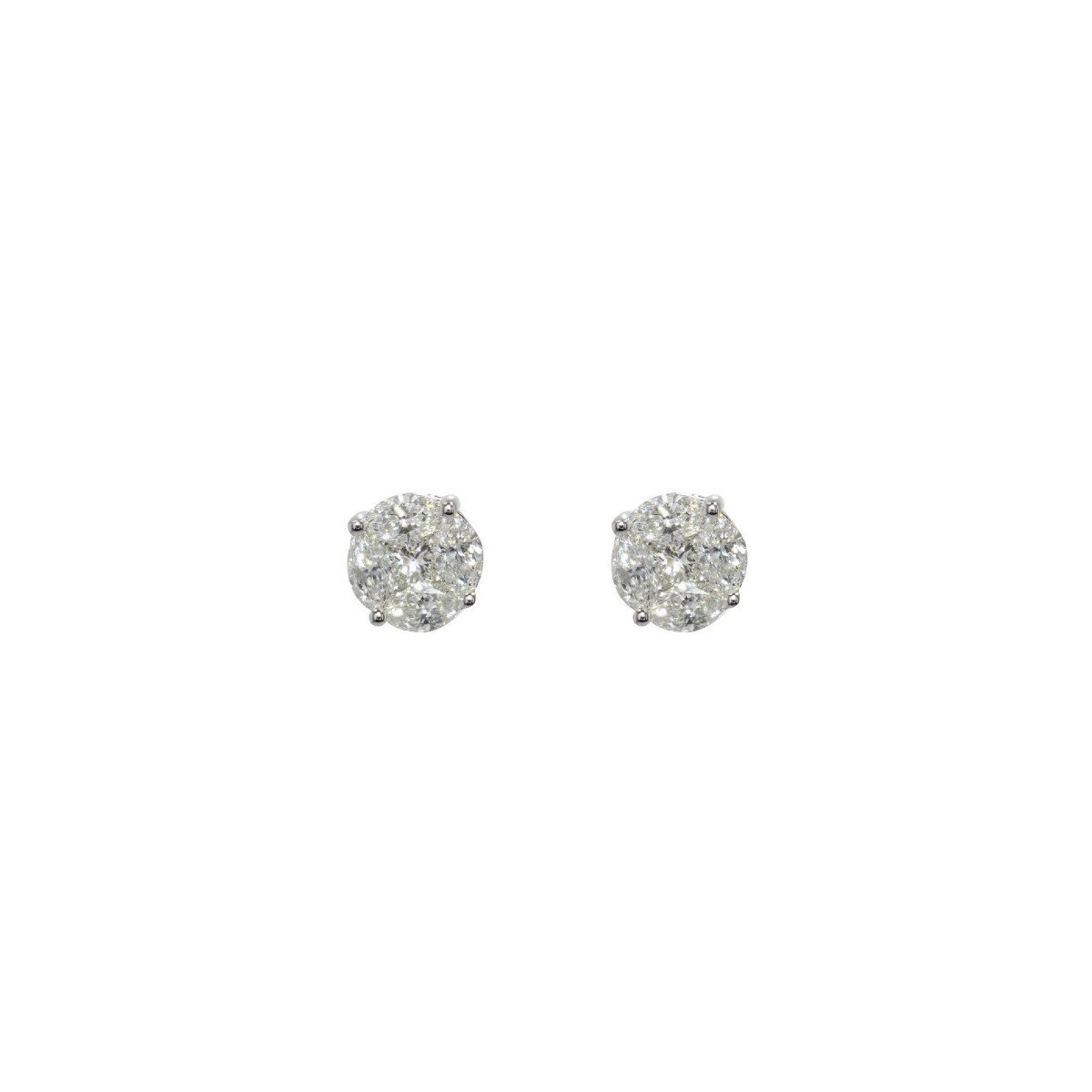 Diamond Stud Earrings 0.20 Carat White Gold