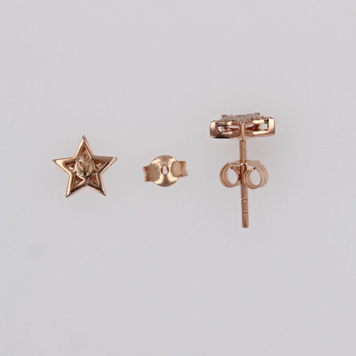 Rose Gold Diamond Star Earrings-photo-5