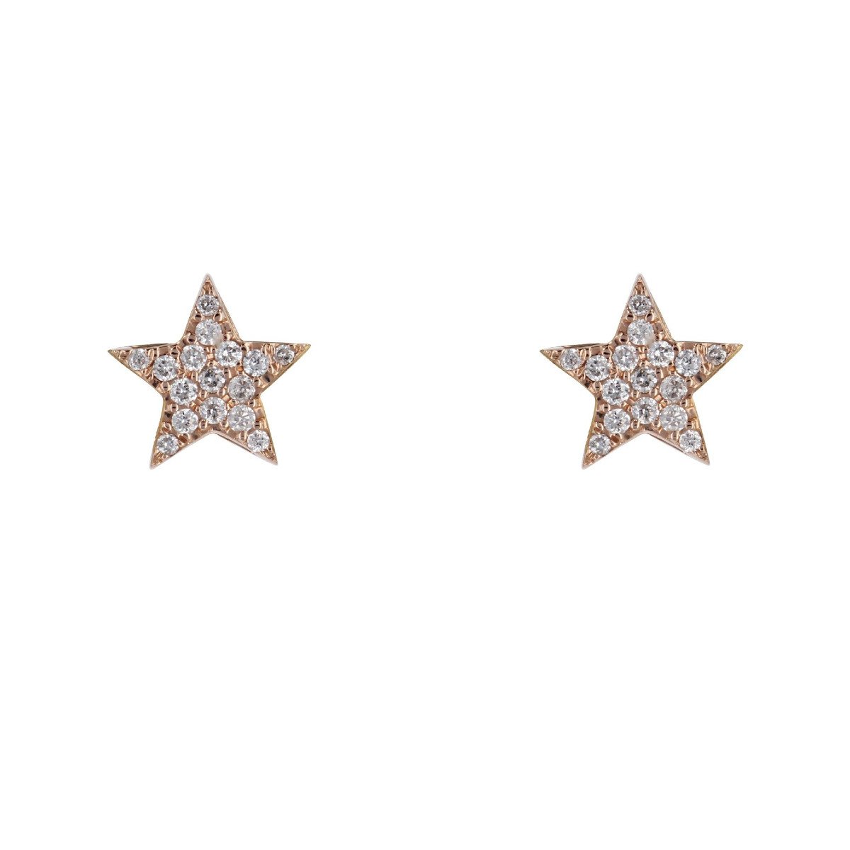Rose Gold Diamond Star Earrings
