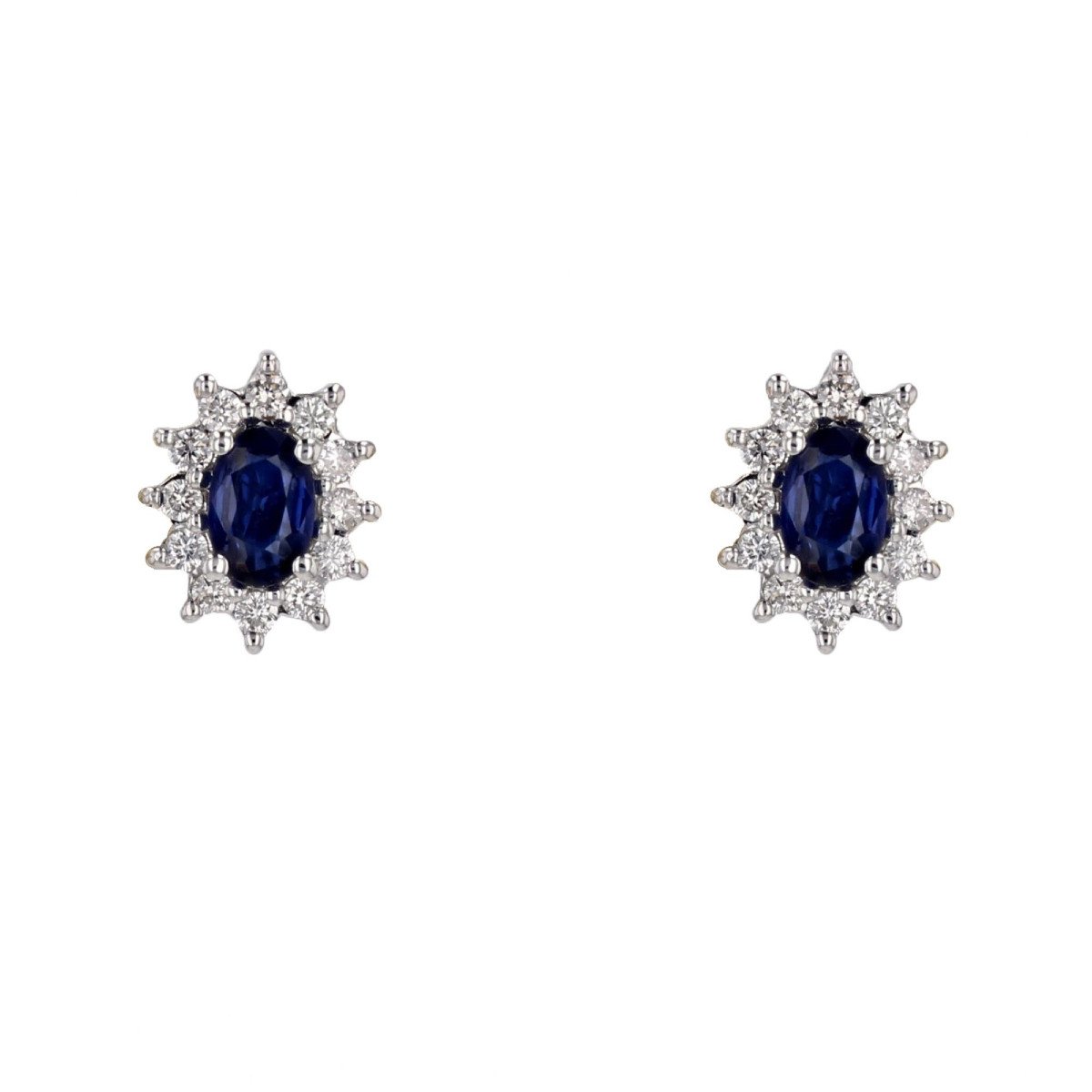 Sapphire Diamond Marguerite Earrings
