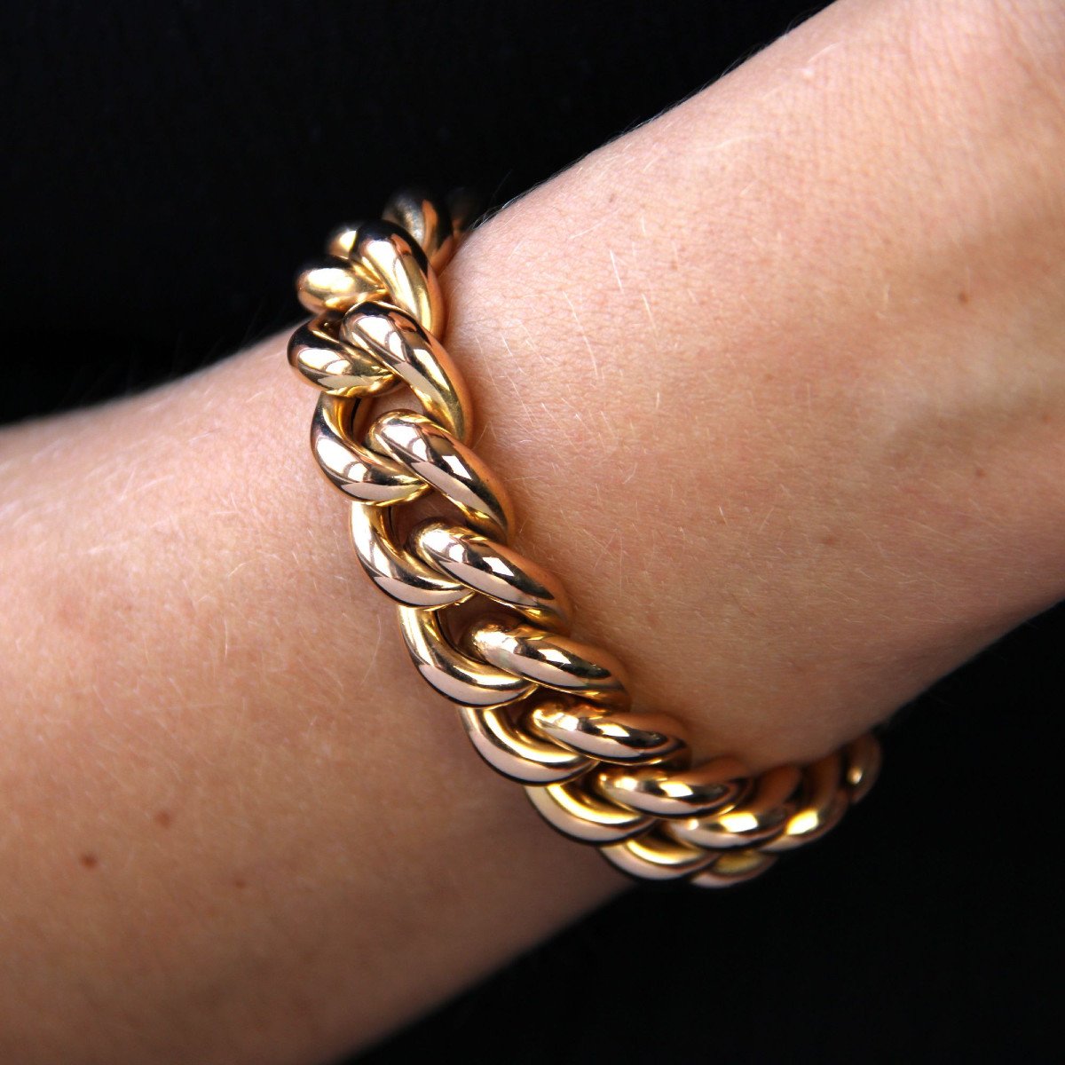 Old Rose Gold Curb Bracelet-photo-1
