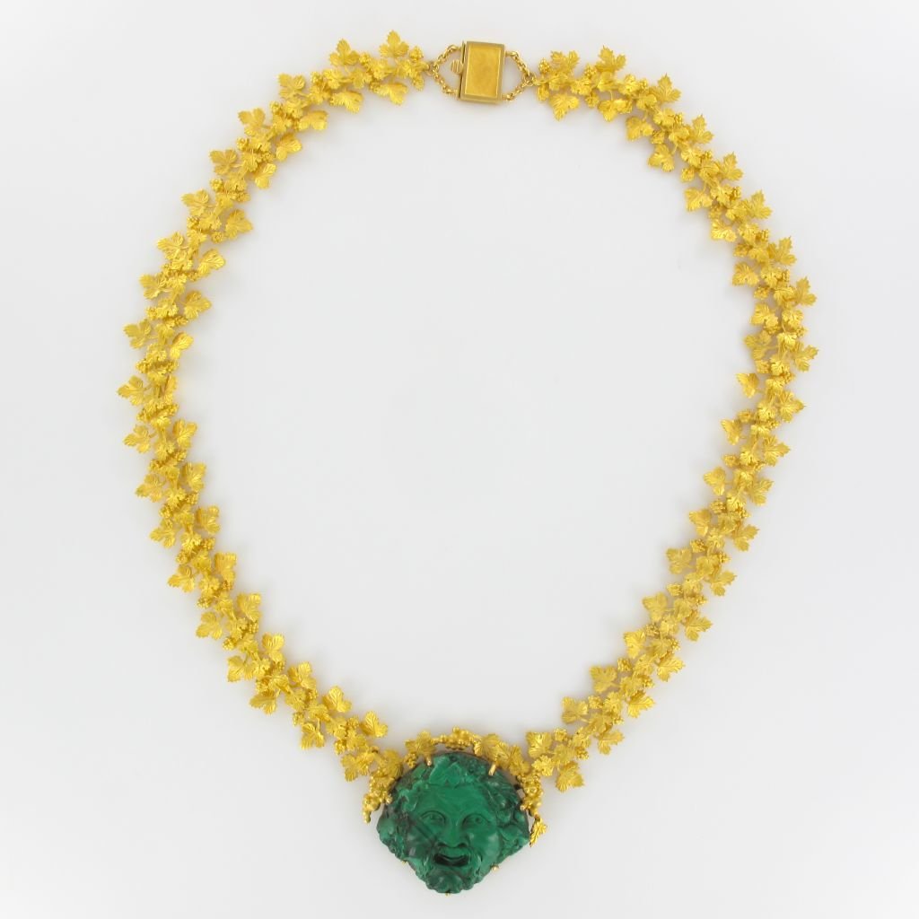 Malachite & Gold Necklace-photo-2
