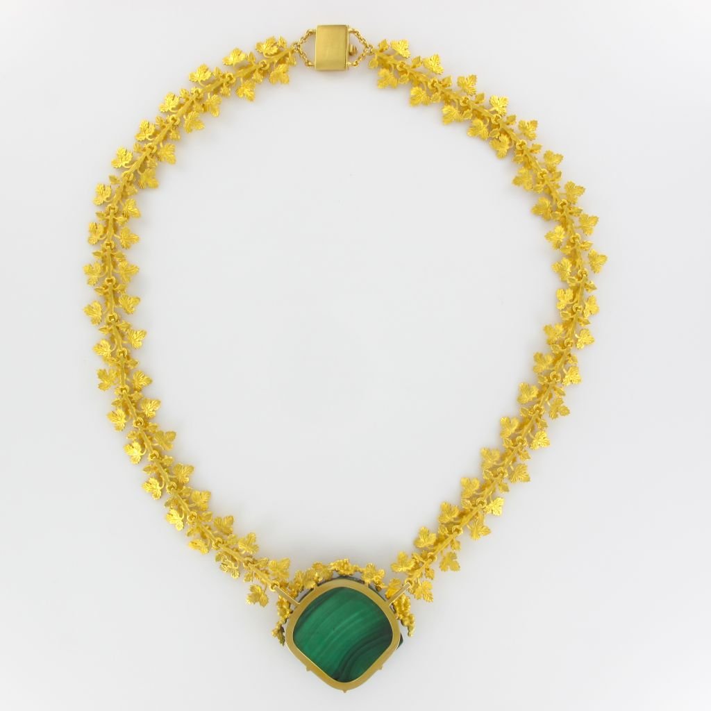 Malachite & Gold Necklace-photo-3