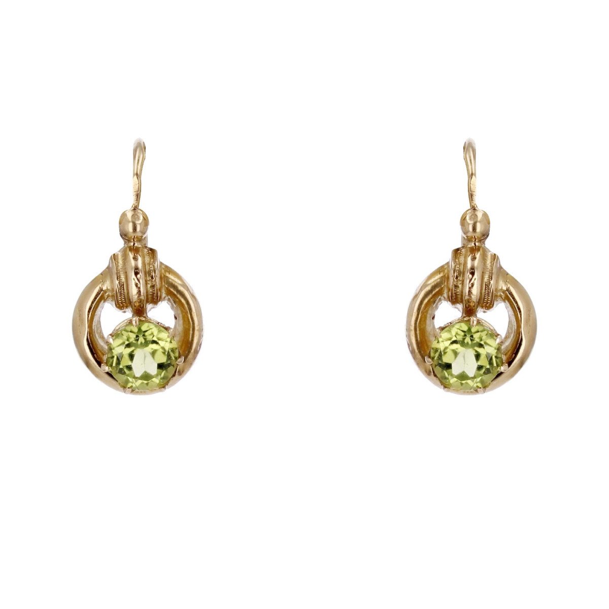 Yellow Gold And Peridots Sleepers