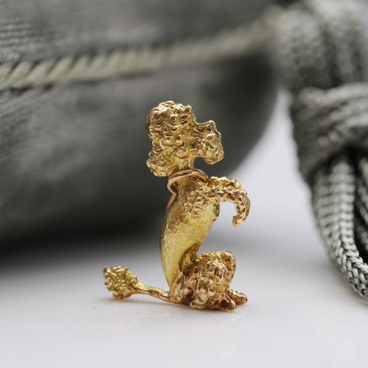 Yellow Gold Sitting Poodle Charm-photo-3