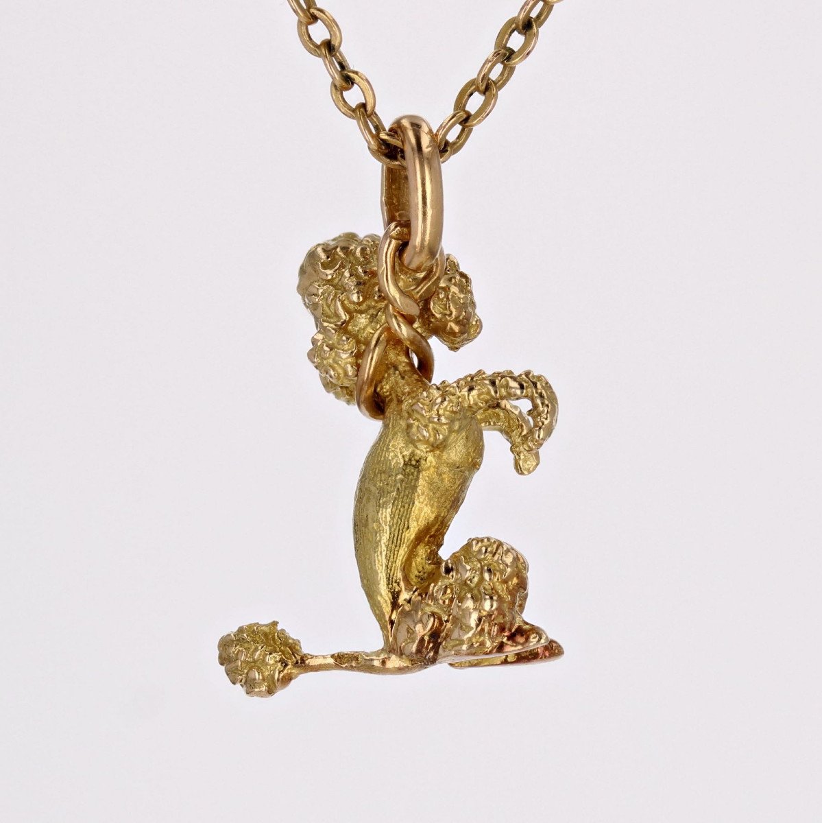 Yellow Gold Sitting Poodle Charm-photo-4