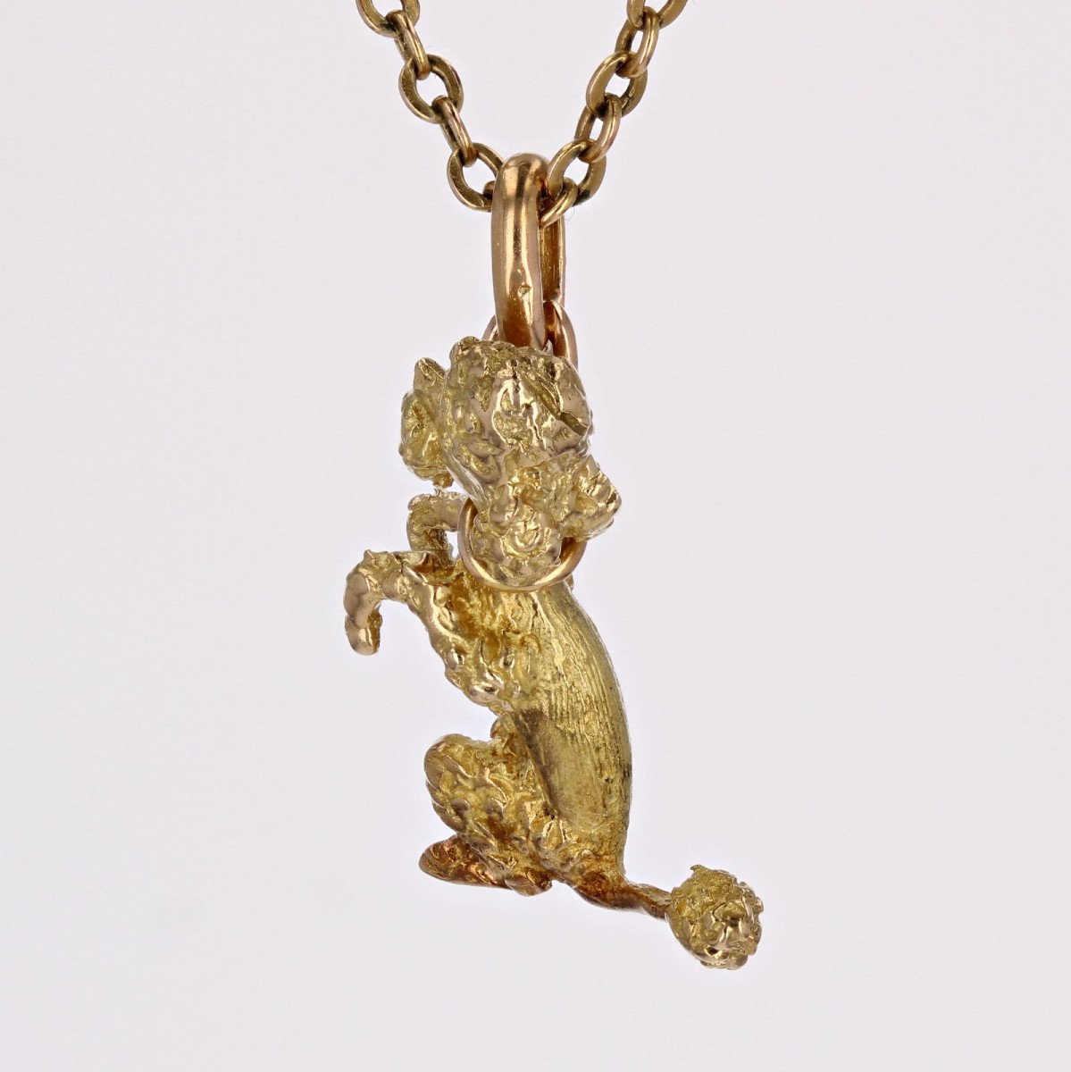 Yellow Gold Sitting Poodle Charm-photo-1