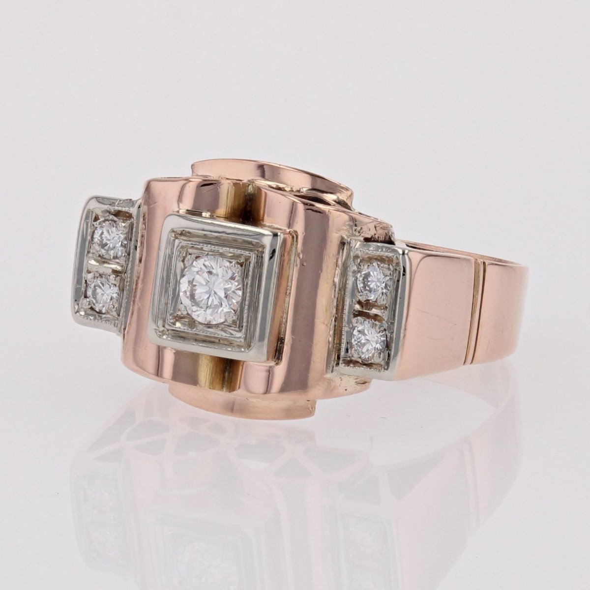 Bague Or Rose Diamants Tank-photo-5