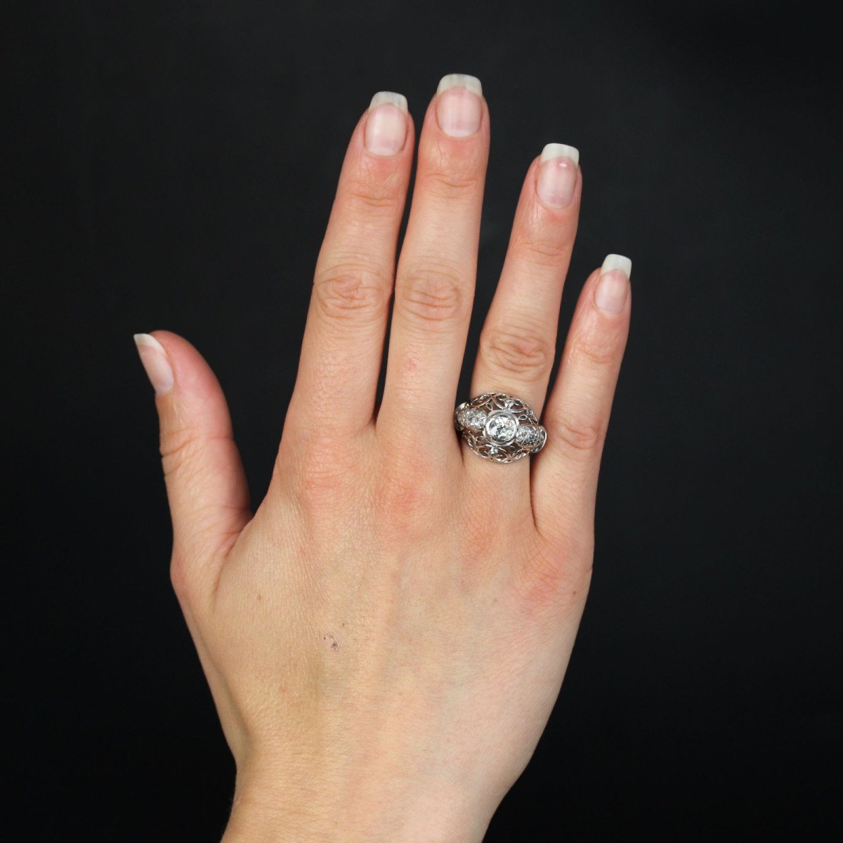 Vintage Diamond Dome Ring-photo-2