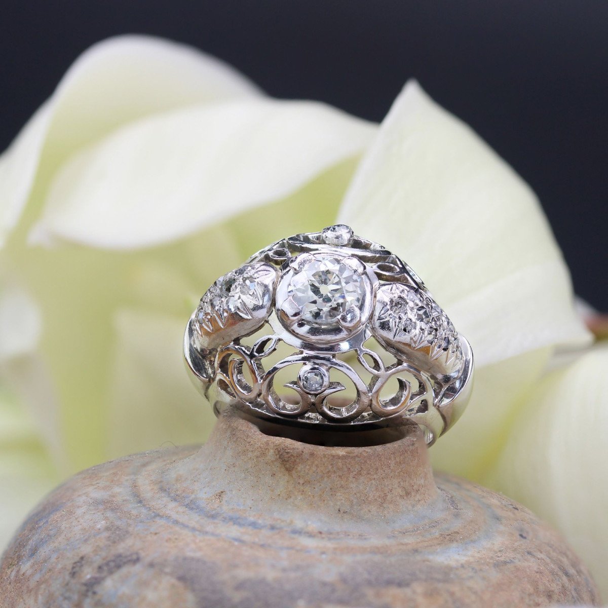 Vintage Diamond Dome Ring-photo-3