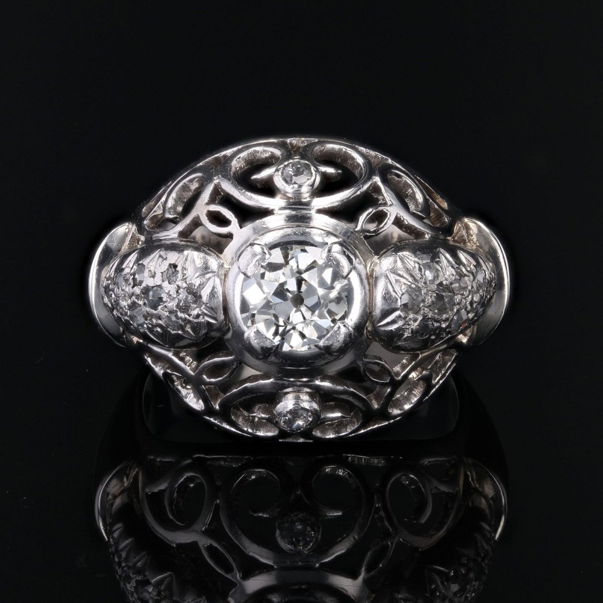 Vintage Diamond Dome Ring-photo-4