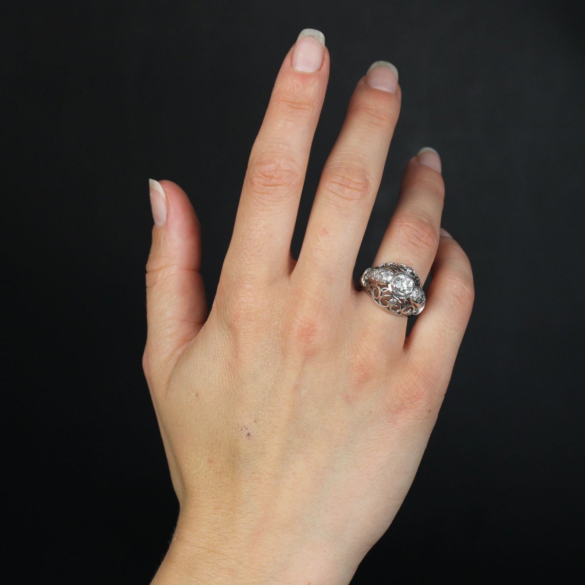 Vintage Diamond Dome Ring-photo-1