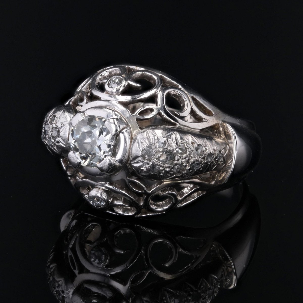 Vintage Diamond Dome Ring-photo-2