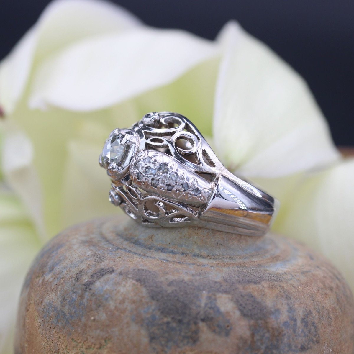 Vintage Diamond Dome Ring-photo-3