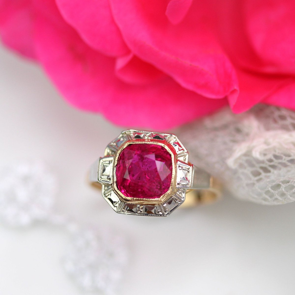 Old Art Deco Ruby Ring-photo-3