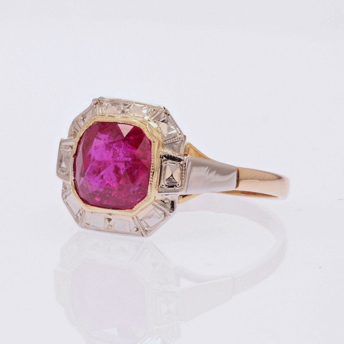 Old Art Deco Ruby Ring-photo-5