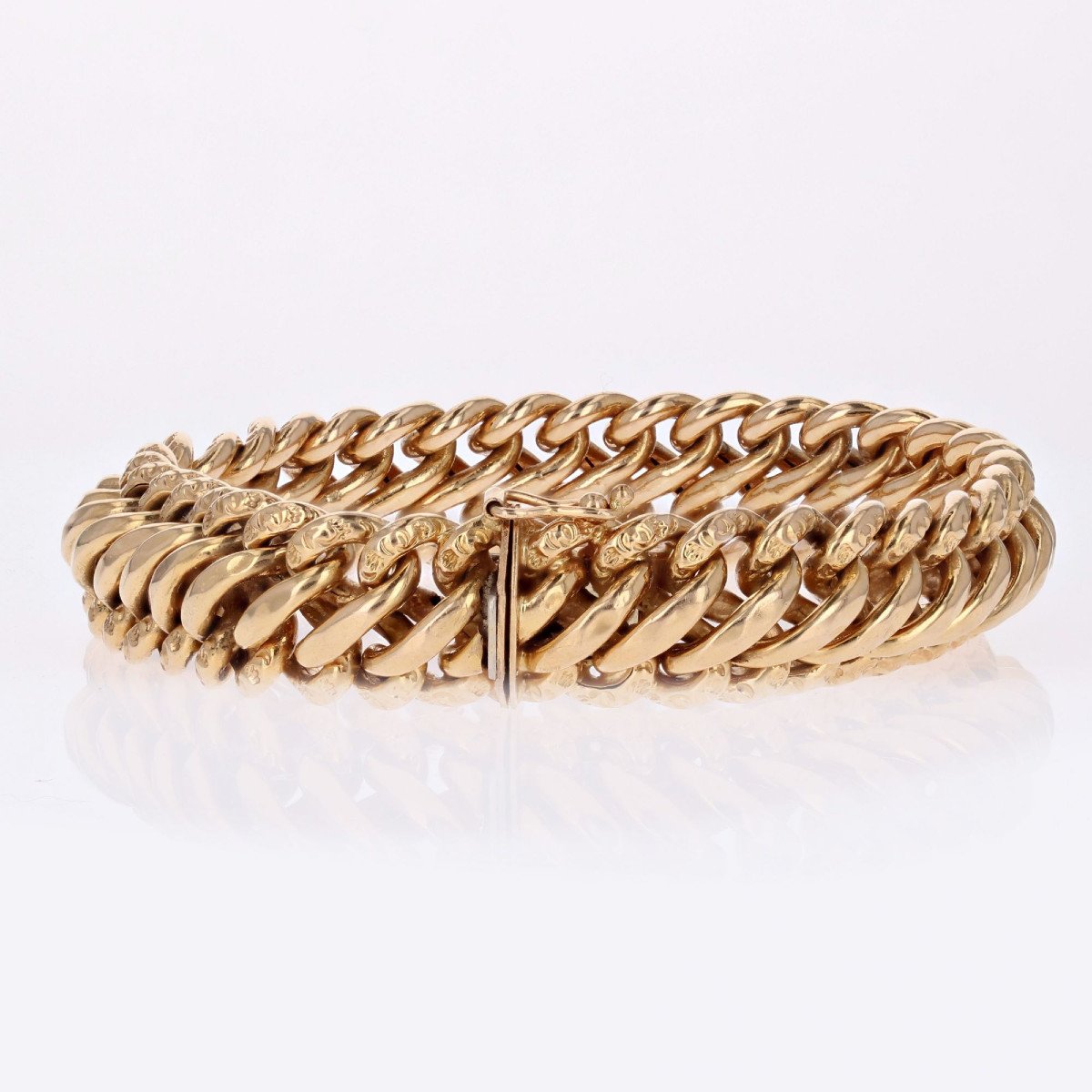 Chiseled American Mesh Bracelet In Rose Gold-photo-6