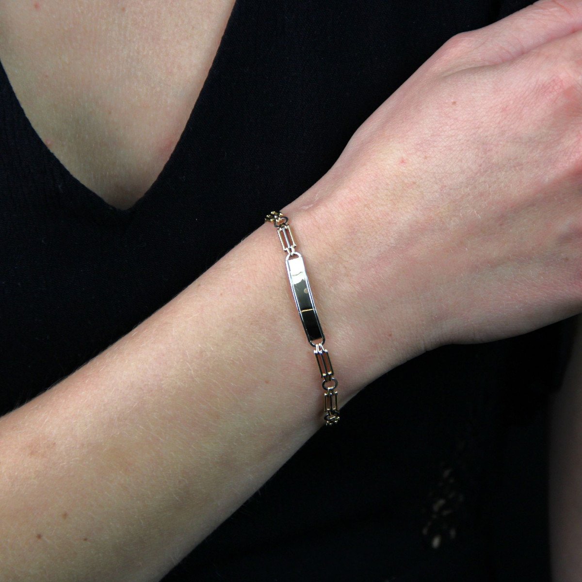 2 Gold Curb Bracelet-photo-2