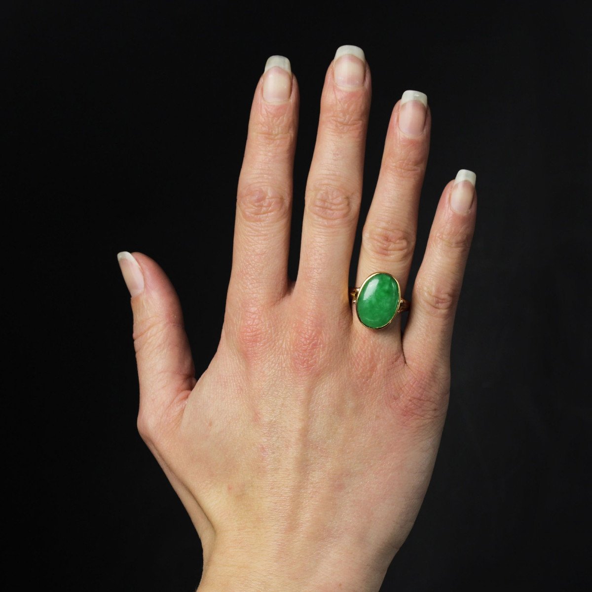 Vintage Jade Ring In Gold-photo-2