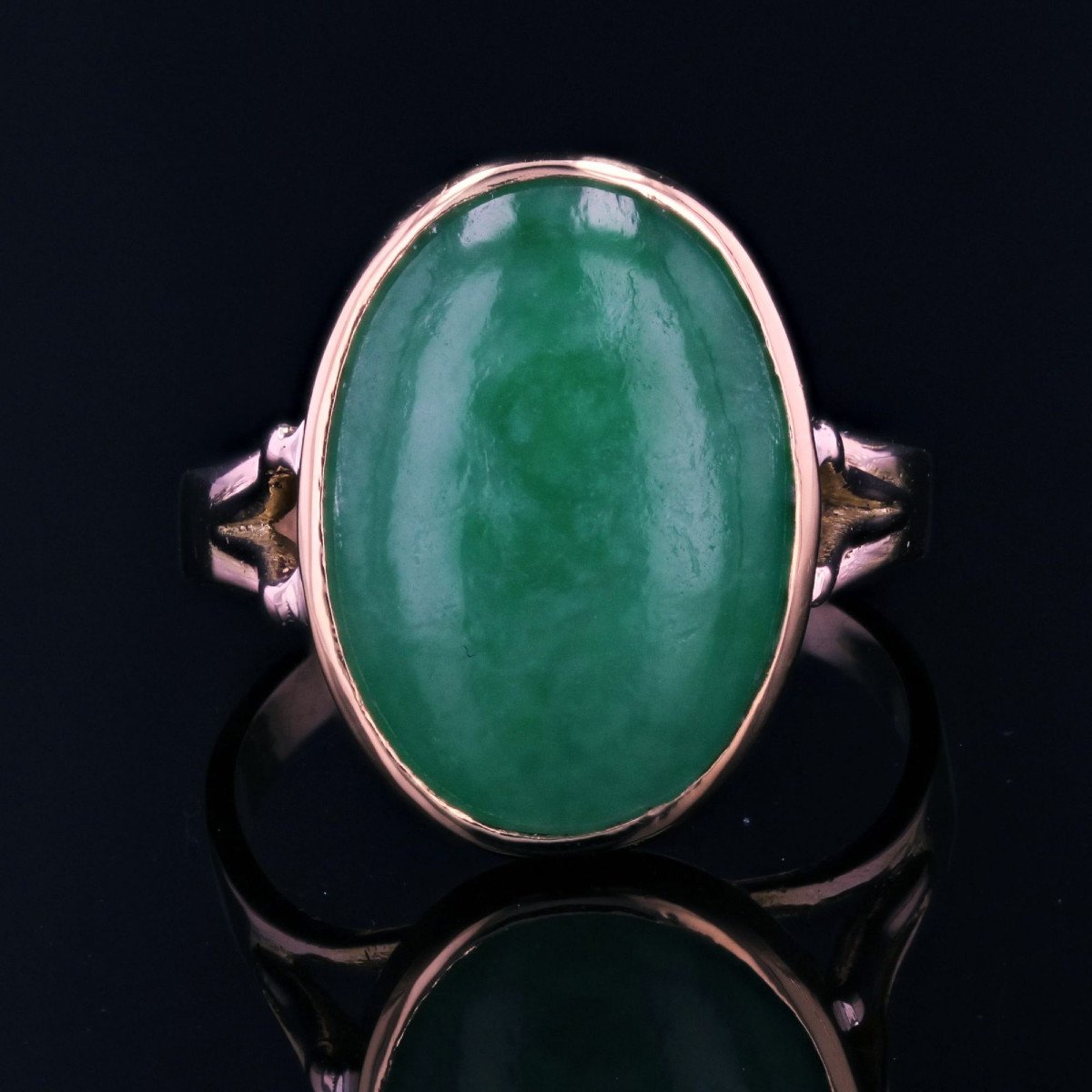 Bague Jade Vintage En Or-photo-3