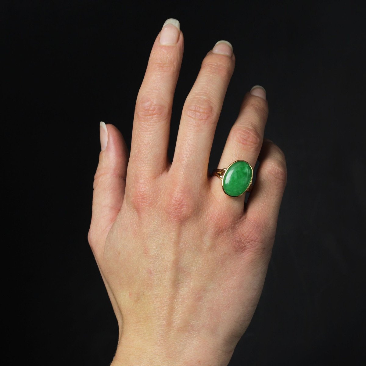 Vintage Jade Ring In Gold-photo-4