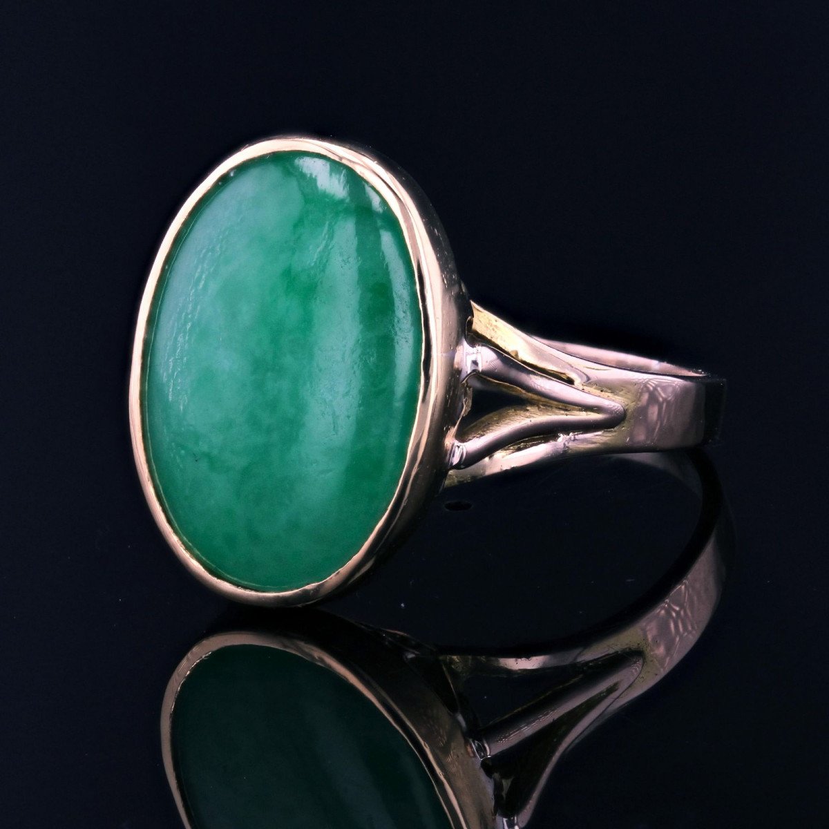 Bague Jade Vintage En Or-photo-1